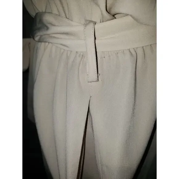 Forever 21 Lace & Tie Bow Belt Cream Jumpsuit Romper Women Size Medium M - Picture 5 of 11